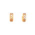 The Tiny Zirconia Stones Huggies Earrings in rose gold filled are displayed against a white background, featuring sparkling tiny zirconia stones that combine elegance with hypoallergenic comfort.